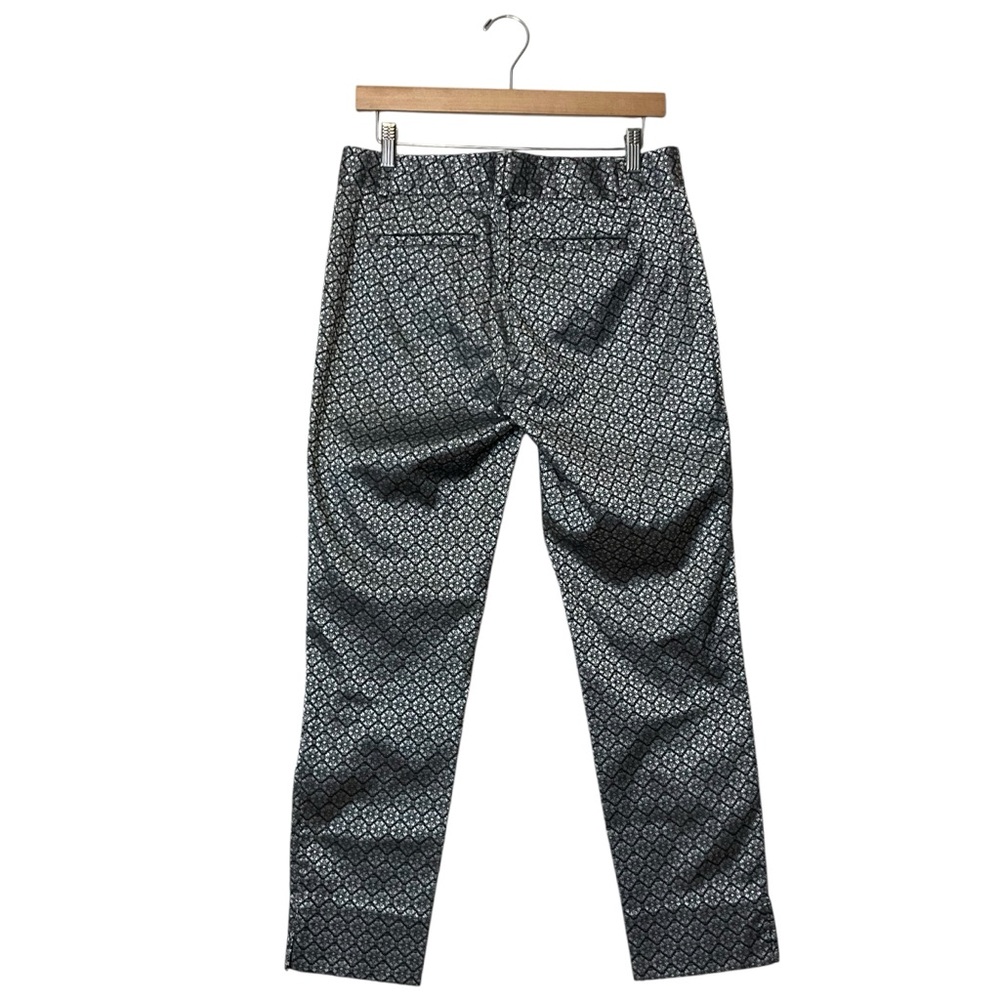 BANANA REPUBLIC sz 6 Camden Pant Allover Jaquard Print Silver Gray - Picture 7 of 8